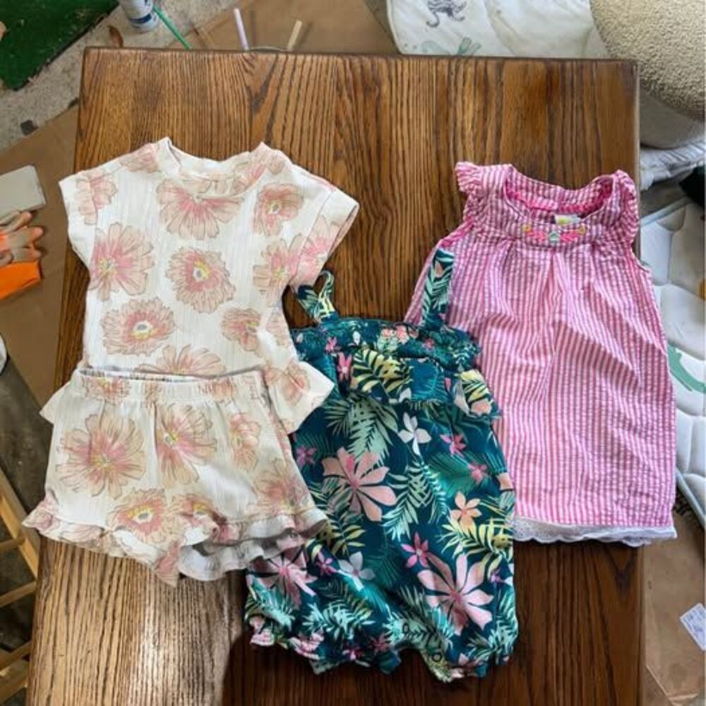 Baby Girl Summer Lot, 6-9 Months, 4 Pieces, Floral Set, Romper & Dress
